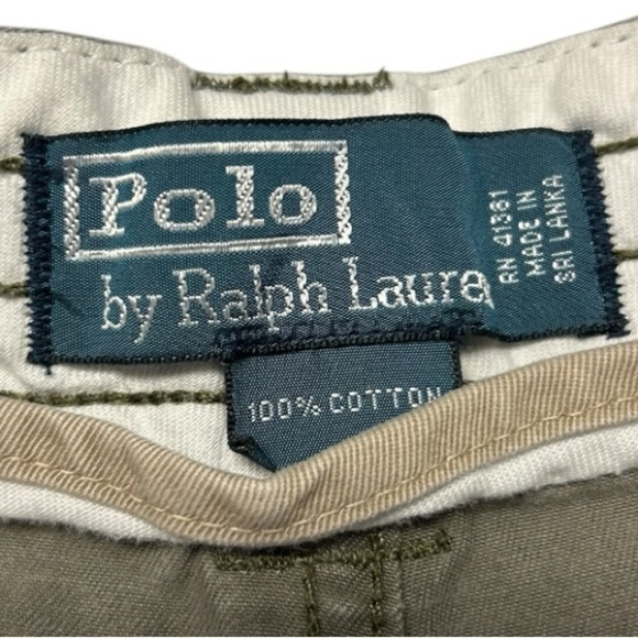Polo Ralph Lauren Shorts Mens 38 Green 100% Cotton Flat Front Cargo Heavyweight - Picture 11 of 12